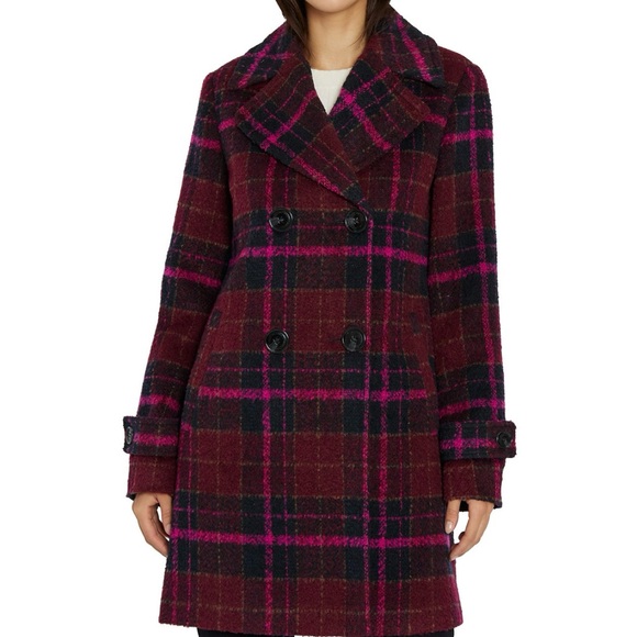 Sam Edelman double breasted plaid coat L - Picture 3 of 7